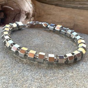 Stainless Steel Geometric Bolt Bracelet